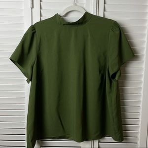 J.Crew XXL Olive Green Button Back Blouse Top